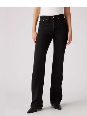 NWT Levi's Premium Wedgie Bootcut Jeans Black She Is in The Zone Size 32